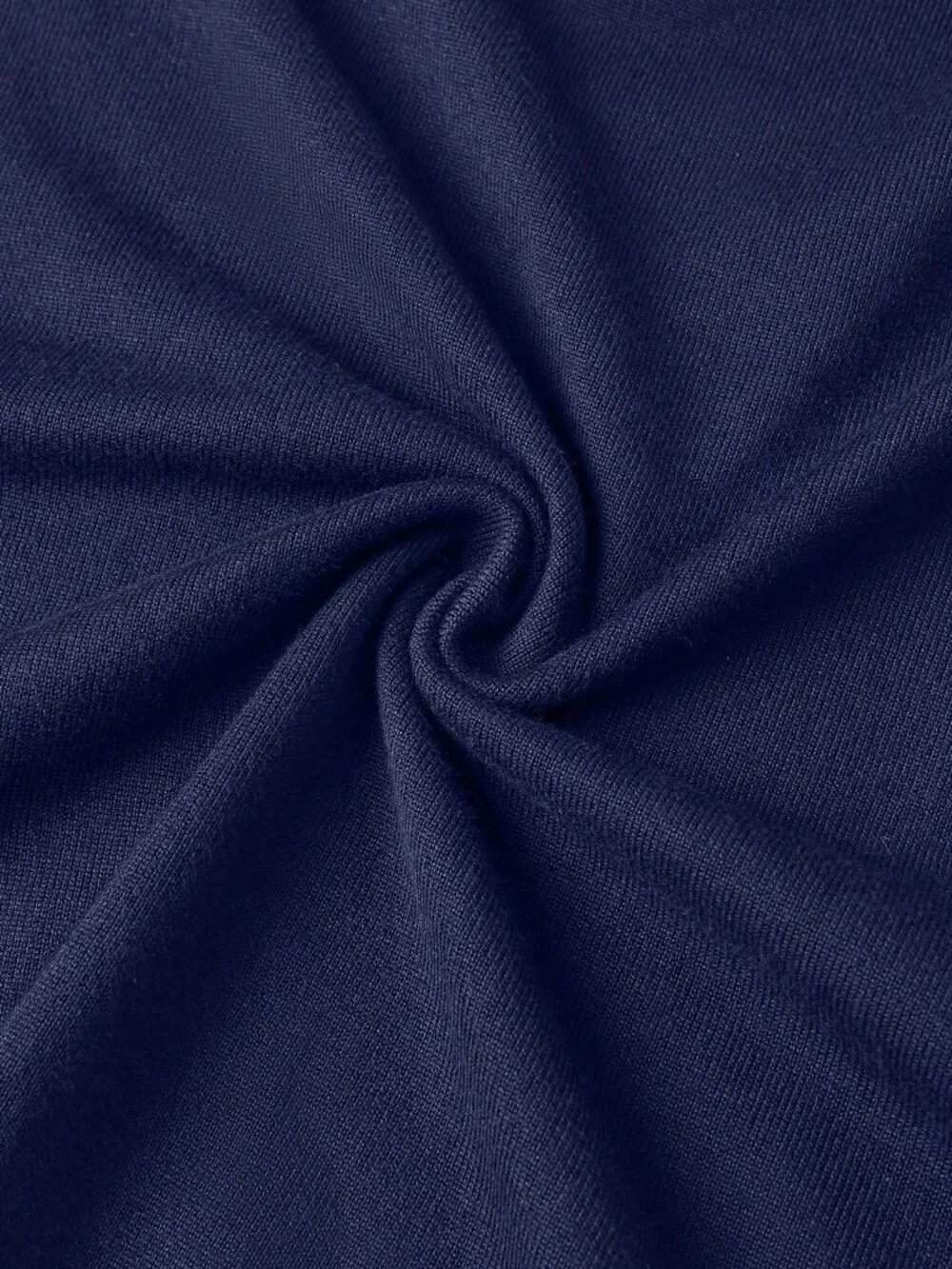 Navy Blue Casual Men's Stand Collar Zip-Up Sweater